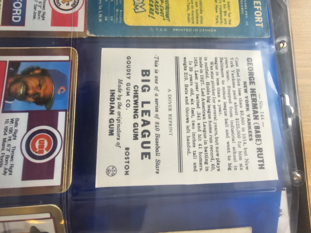 1947 Goudey Big League Chewing Gum  "Babe" Ruth sticker - photo 2