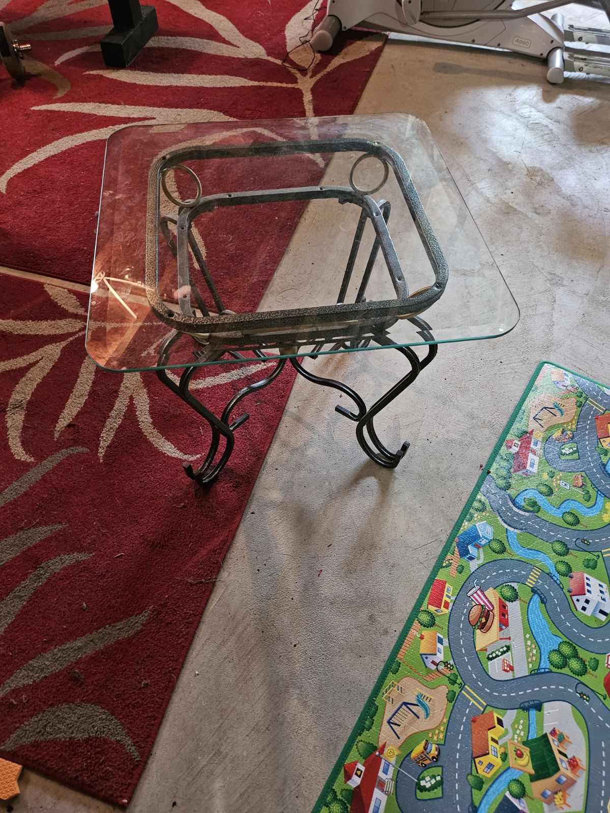 Glass and Metal End Table - photo 2