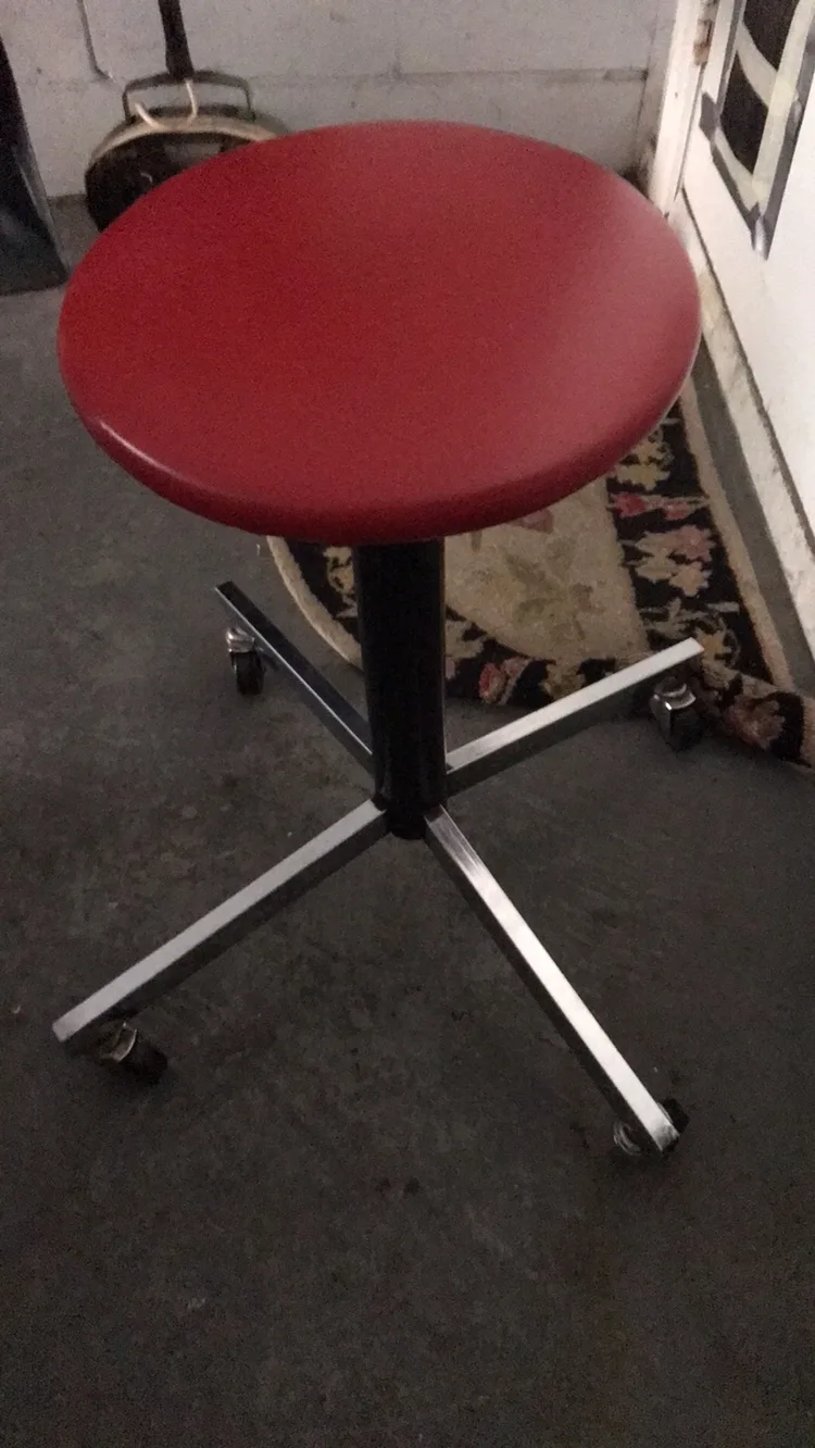 Red Rolling Stool thumbnail