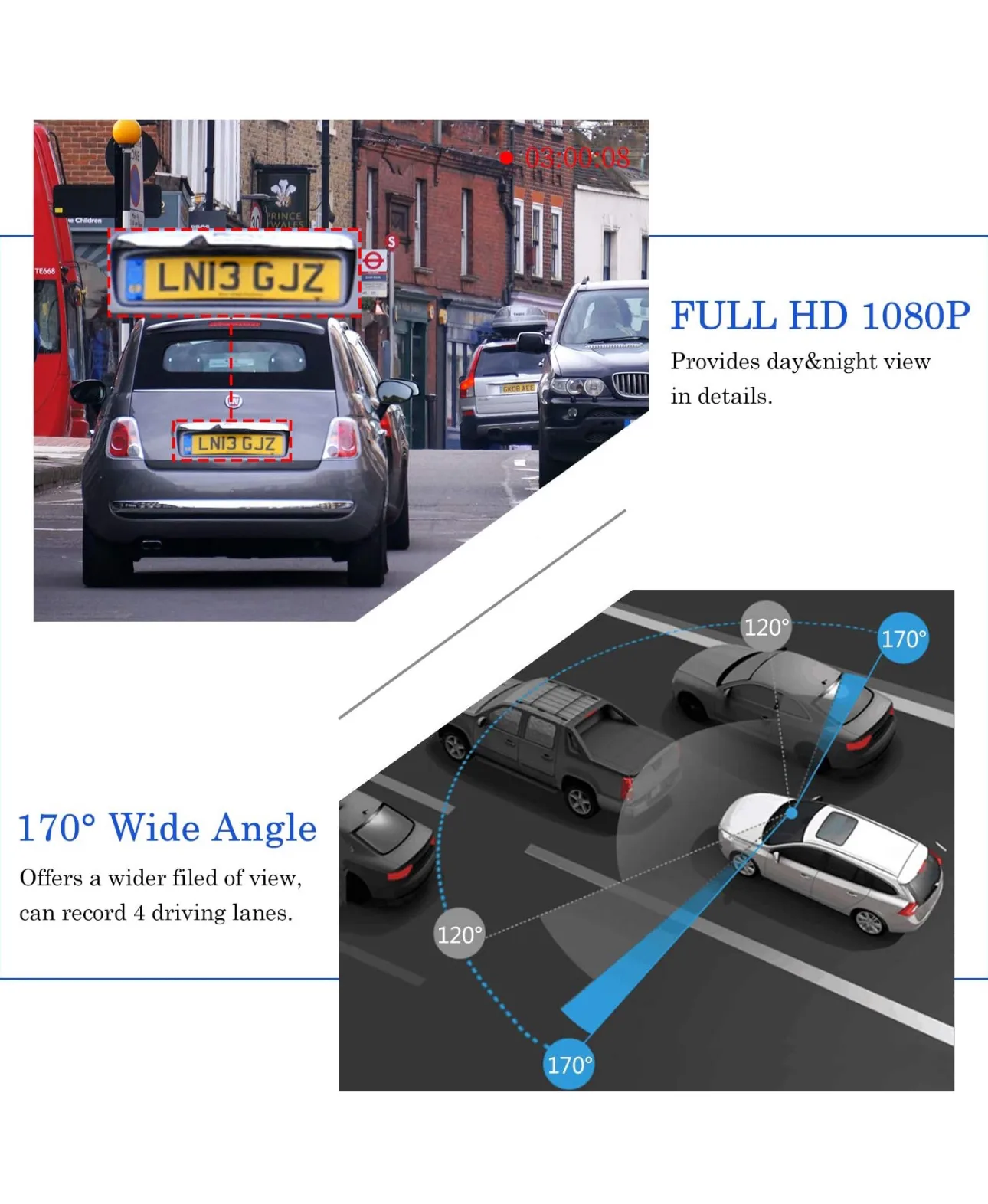 New * 7 in touch screen dash cam with rear camera image indicator(6)