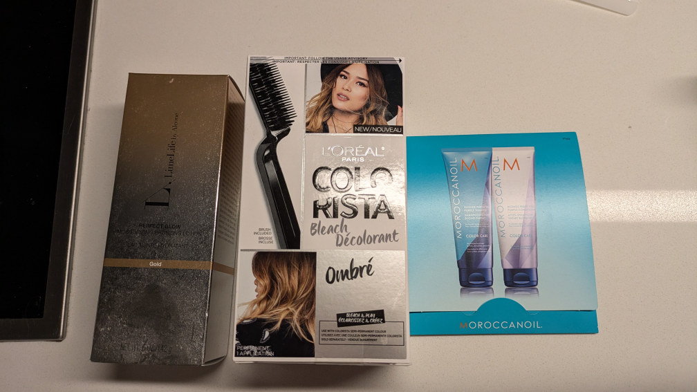 Free ombre kit, bronzing lotion & purple shampoo