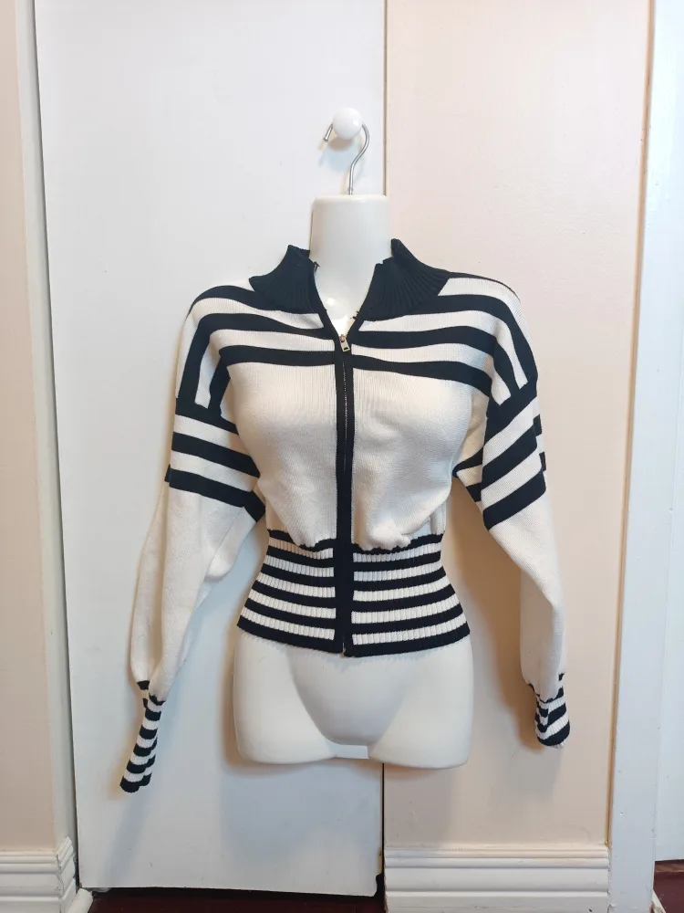 Striped Zip-up Cardigan thumbnail