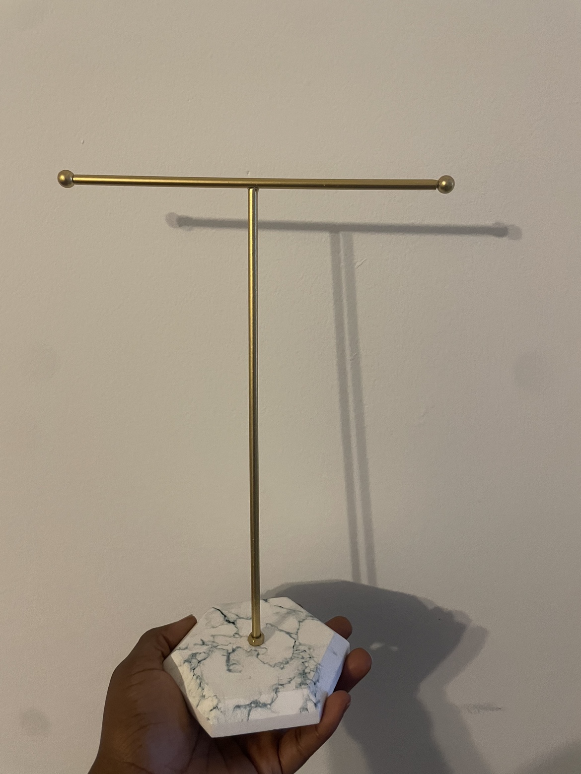 Gold and Marble Jewelry Stand