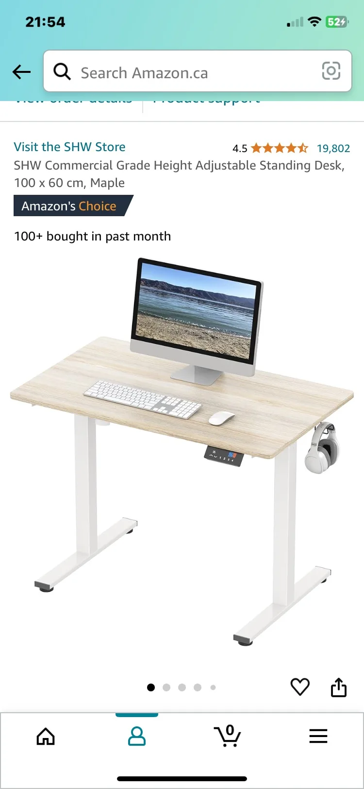 SHW Height Adjustable Standing Desk  4 Months Lightly Used thumbnail