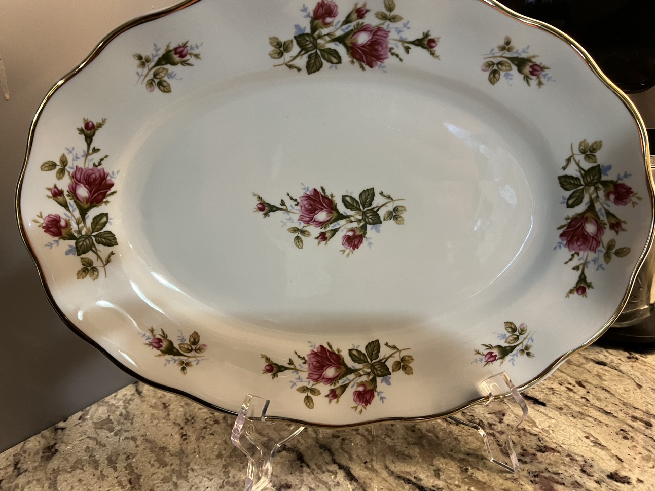 🥕Pink Moss Rose Porcelain Plates - photo 3