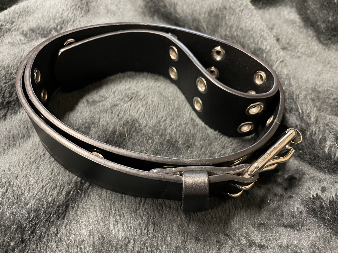 Black Leather Belt with Silver Buckle