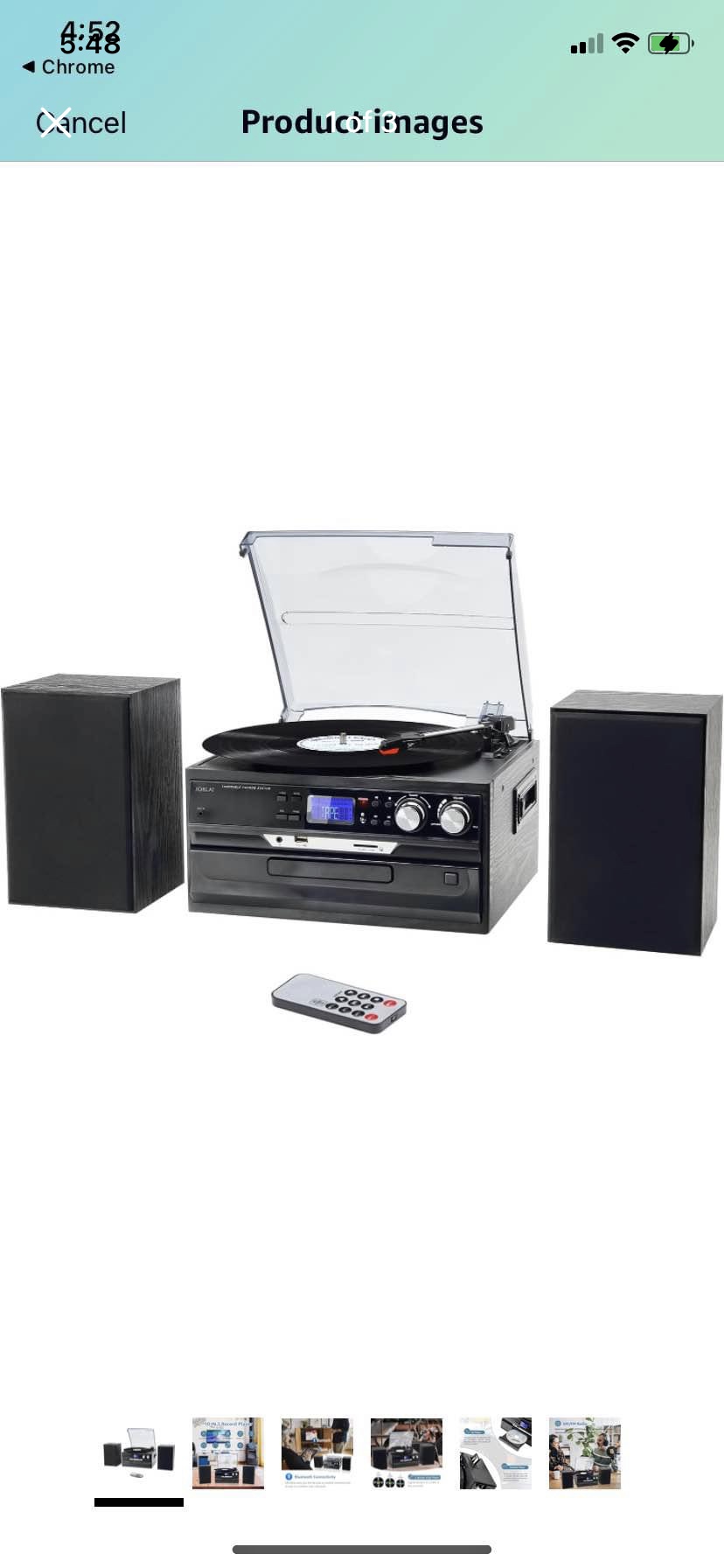 Vintage turntable vinyl Player, Bluetooth ( New