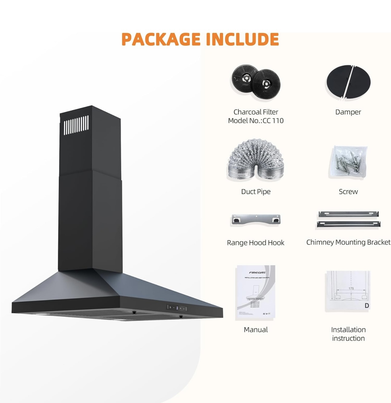Range Hood with 450 CFM and Adjustable Chimney - photo 5