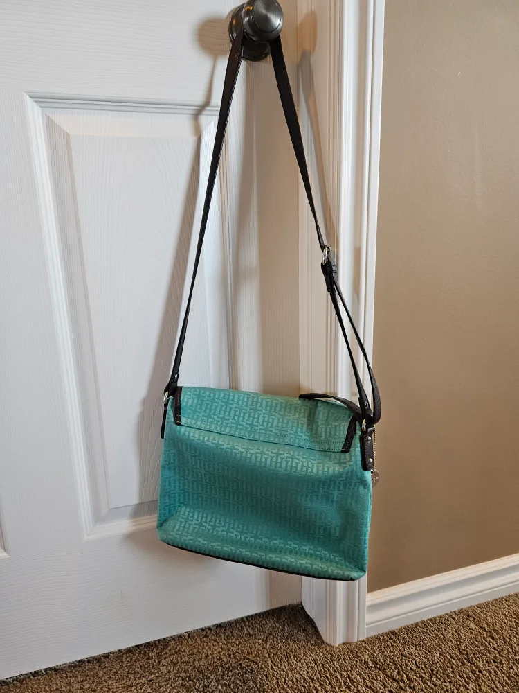 Tommy Hilfiger Blue and Brown Crossbody Bag image indicator(5)