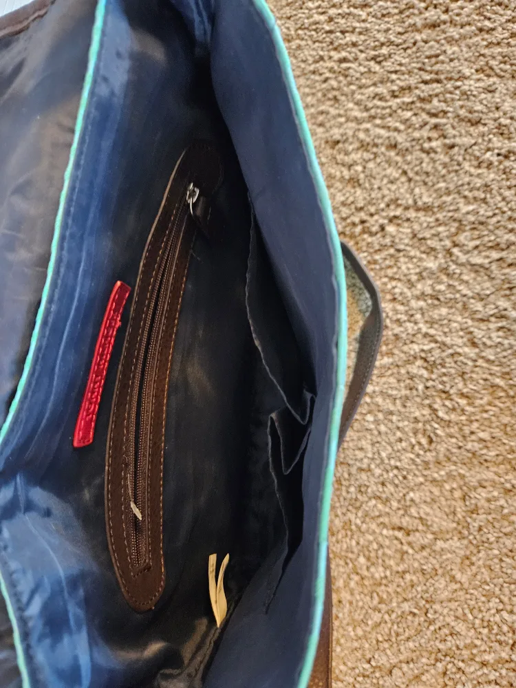 Tommy Hilfiger Blue and Brown Crossbody Bag image indicator(7)