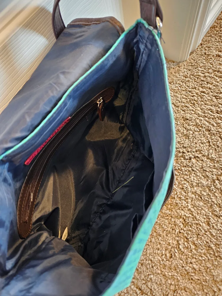 Tommy Hilfiger Blue and Brown Crossbody Bag image indicator(8)