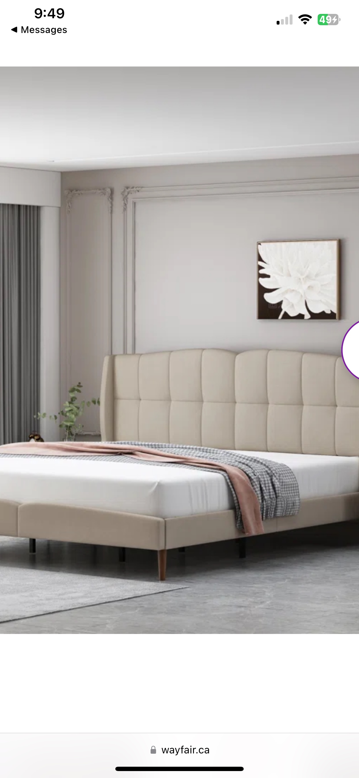 New King Upholstered Bed Frame - photo 3