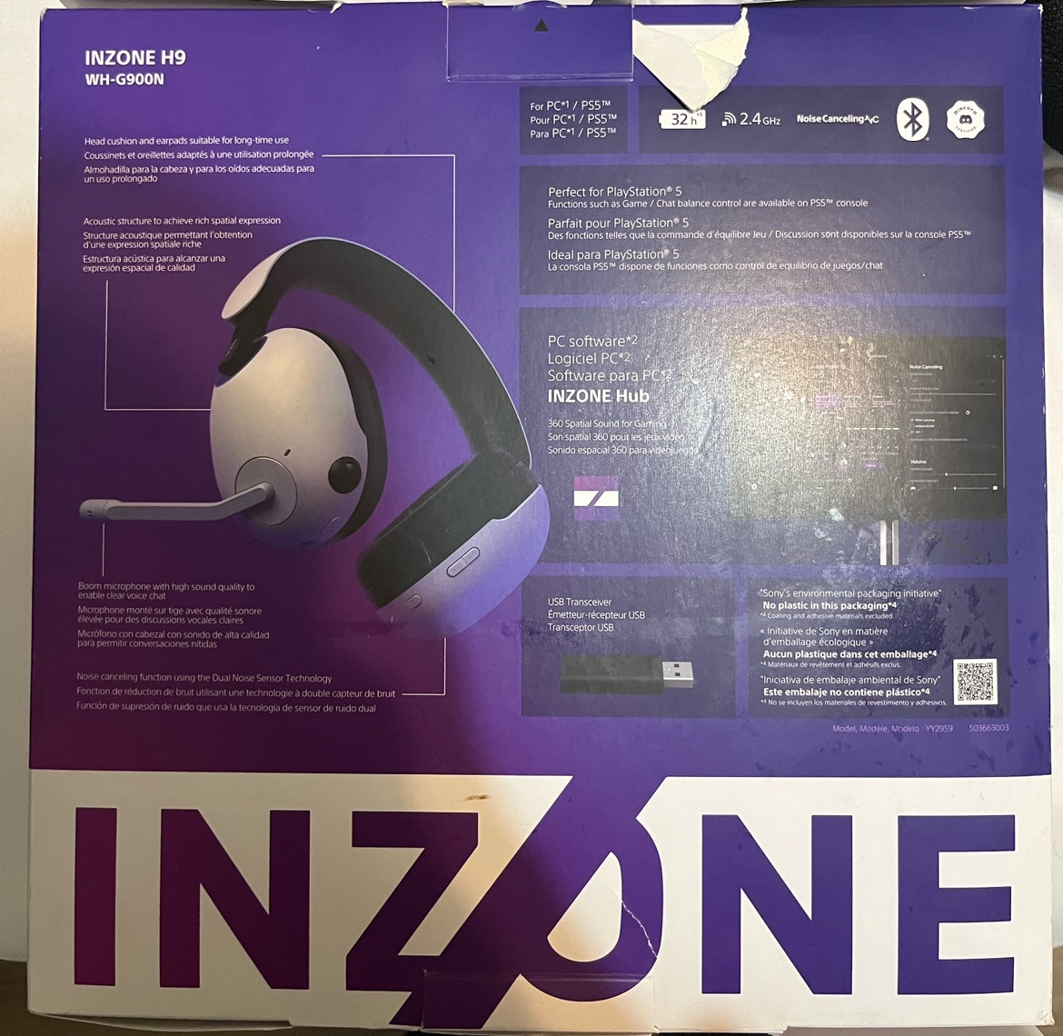 Sony Inzone H9 Wireless Noise Cancelling Gaming Headset