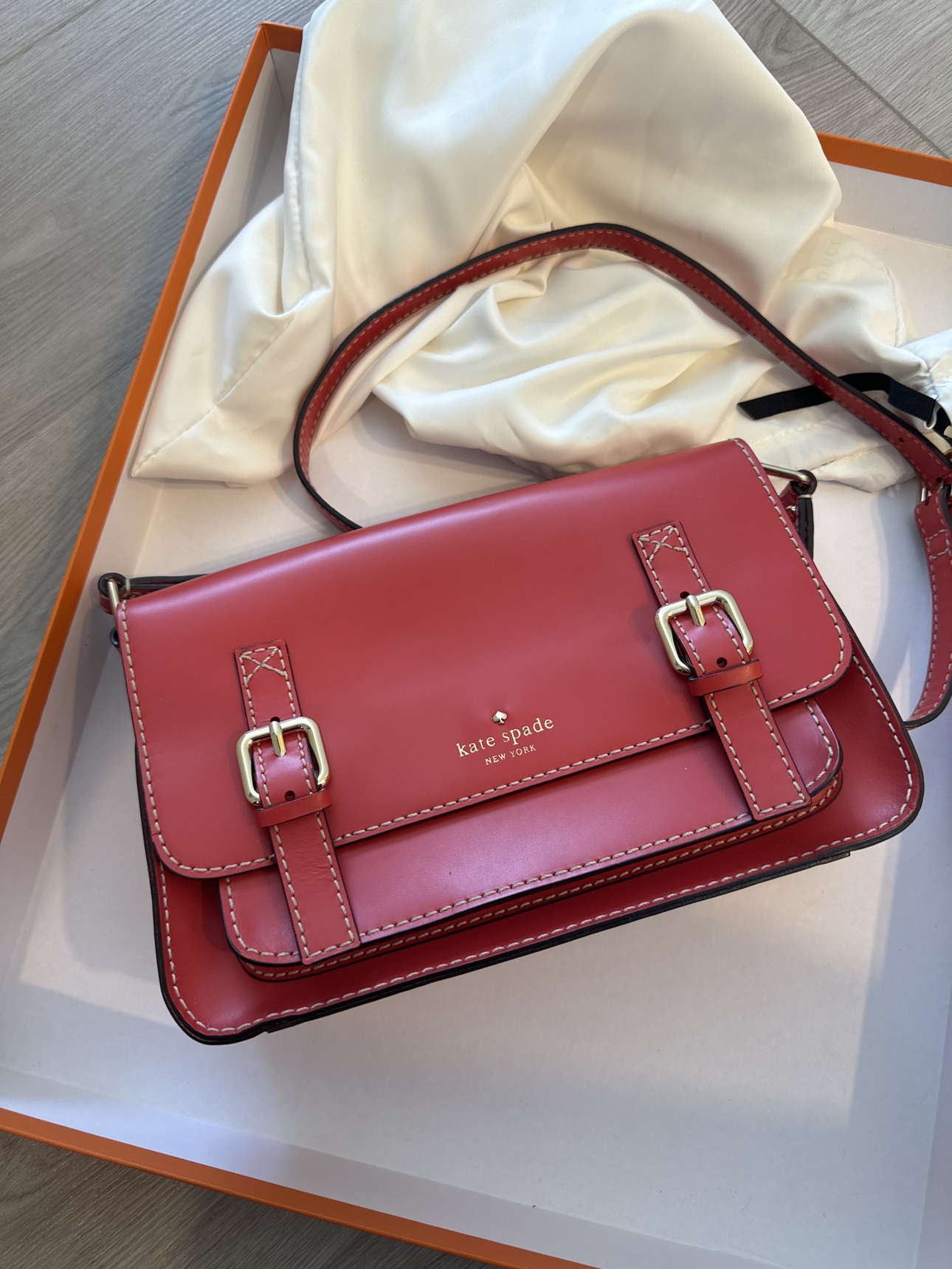 Kate Spade Red Leather Crossbody Bag
