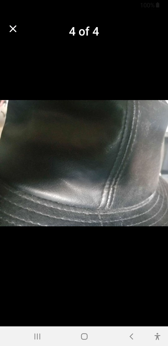 Black Leather Hat - photo 4