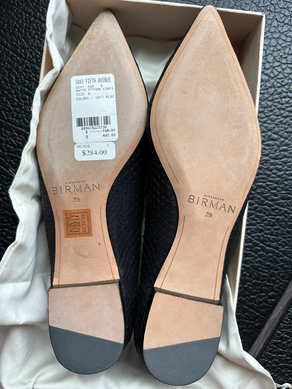 Alexandre Birman Black Snake Flats $250 image indicator(2)