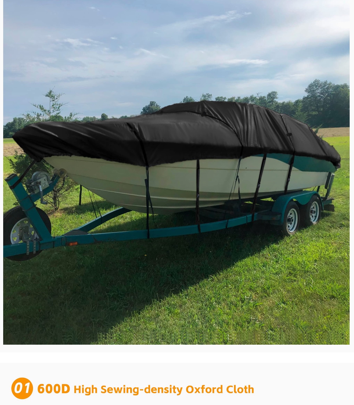 600D Trailerable Boat Cover <12'-14' Long x 75" Wide> ***New*** - photo 2