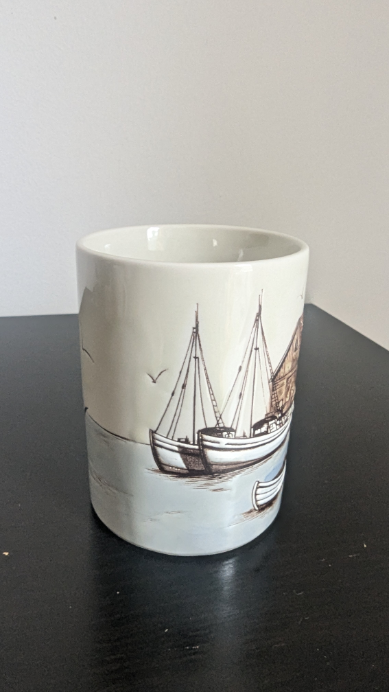Vintage Otagiri Embossed Coastal Scene Coffee Mug - photo 2