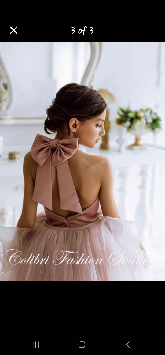 Pink Tulle Dress with Bow - photo 3