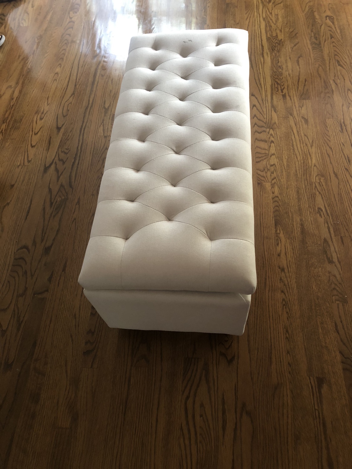Beige Storage Ottoman