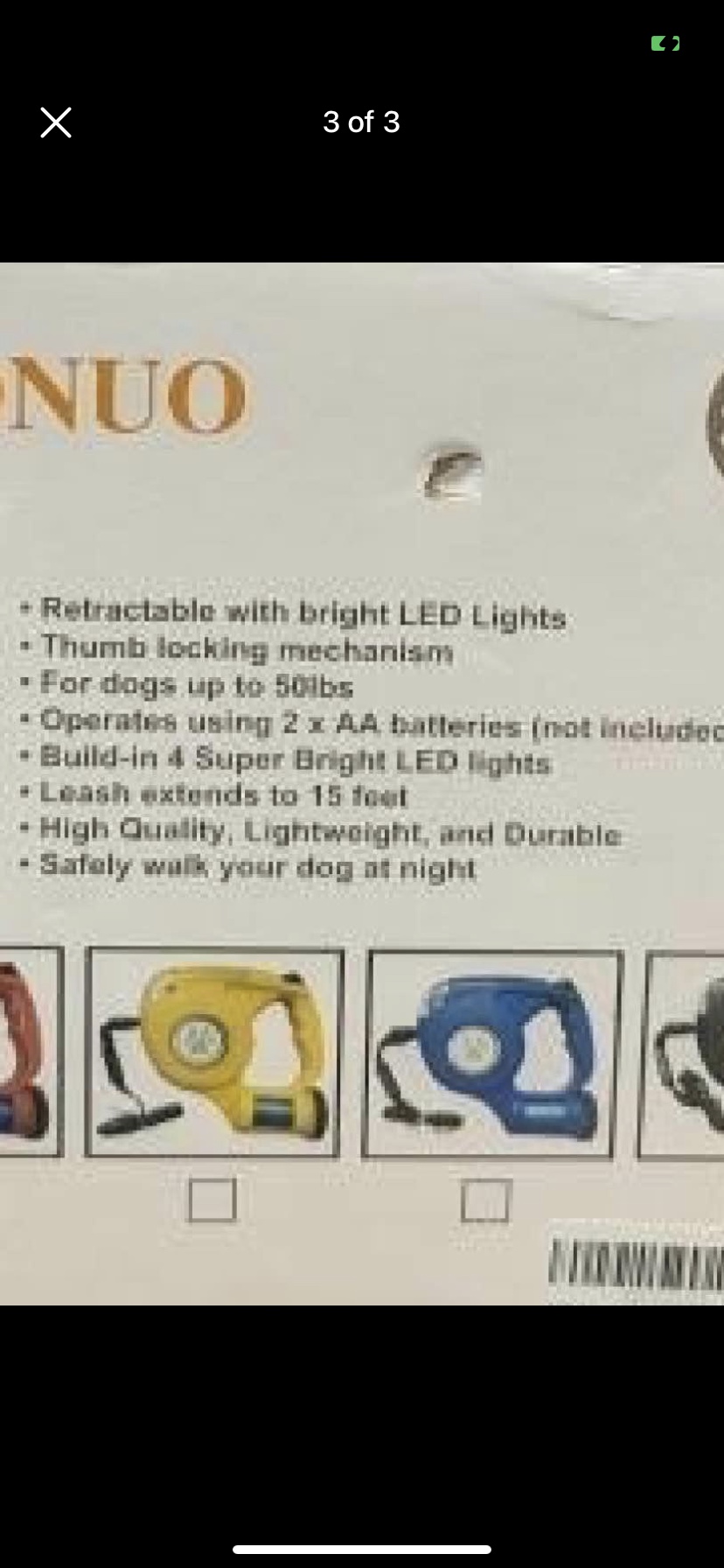 Retractable Dog Leash with LED Lights ( New - photo 3