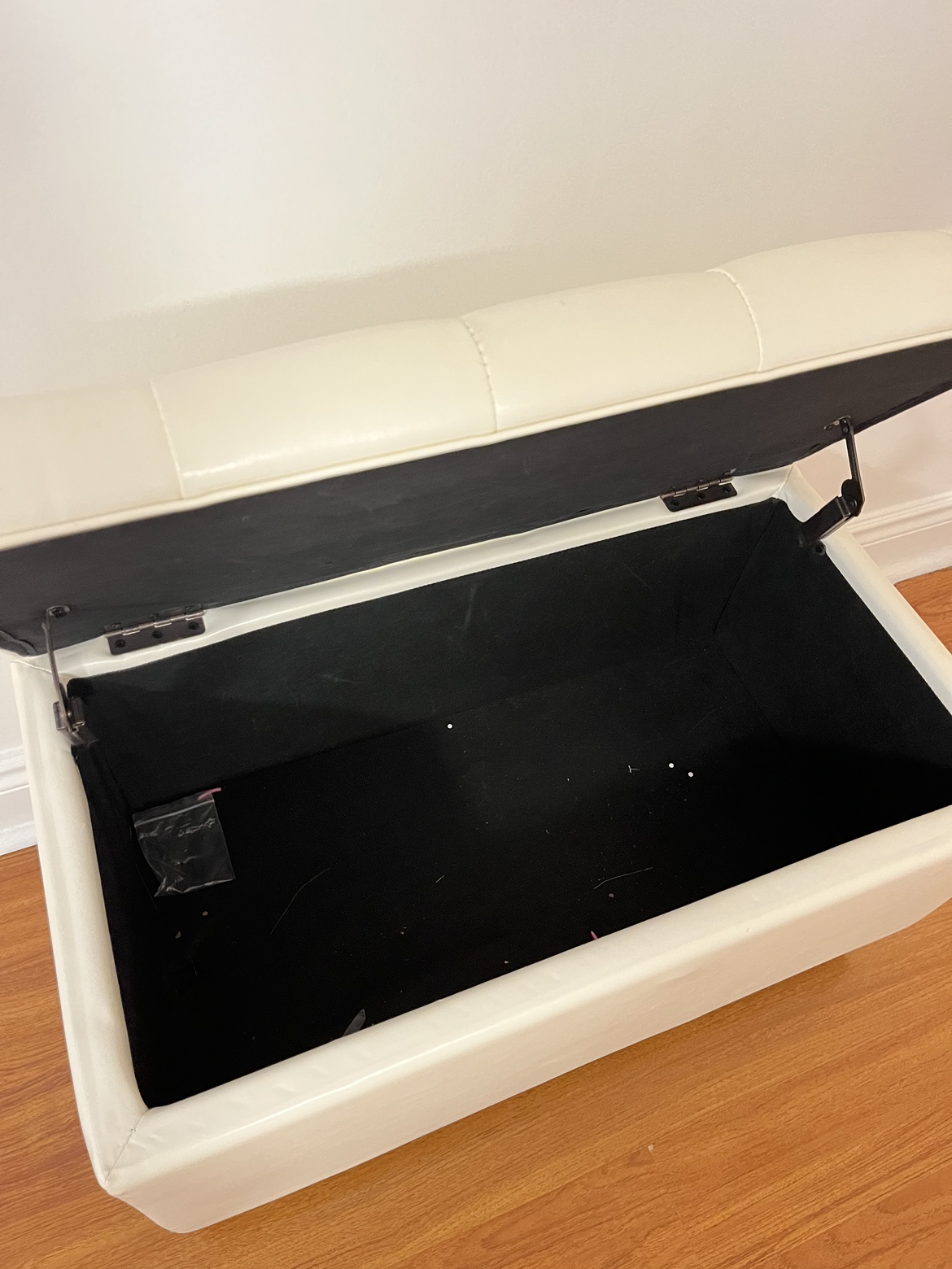 White Storage Ottoman - photo 3