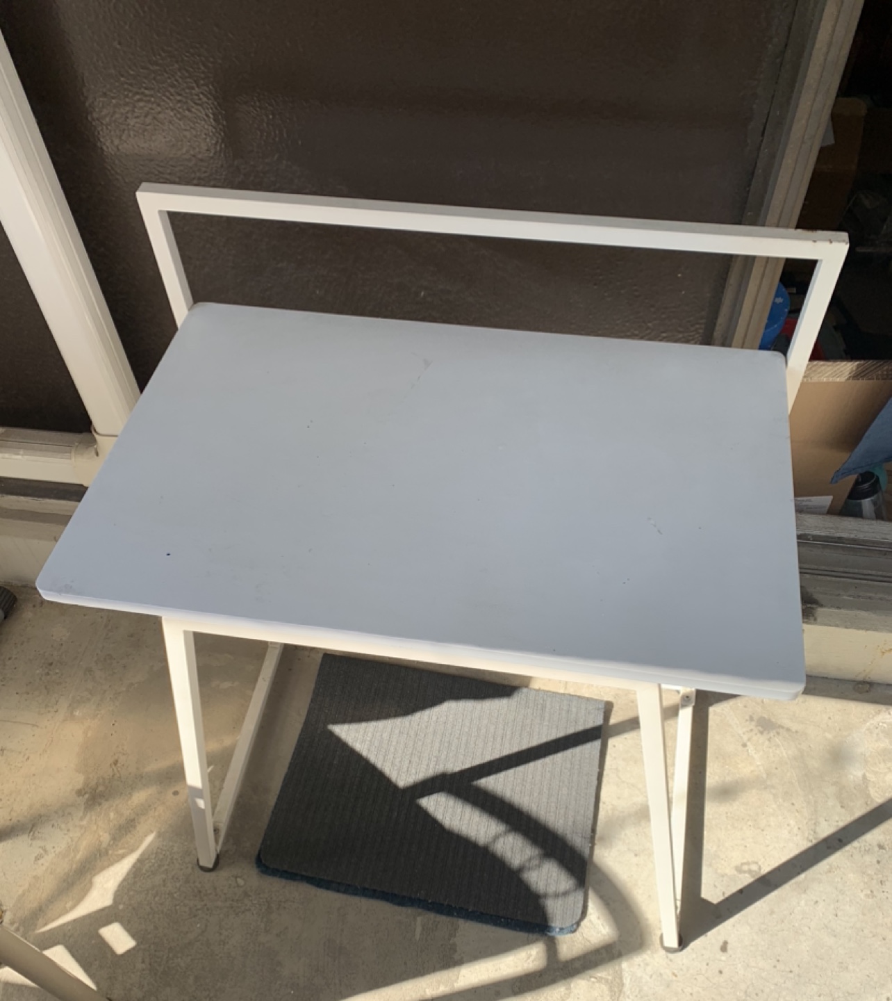 Black Folding Chair and White Metal Small Desk - photo 2