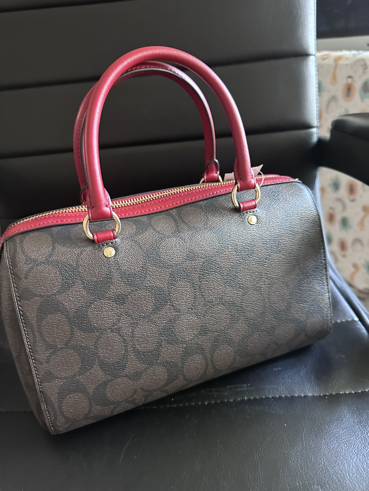 Coach Signature Brown and Red Mini Bag - photo 3