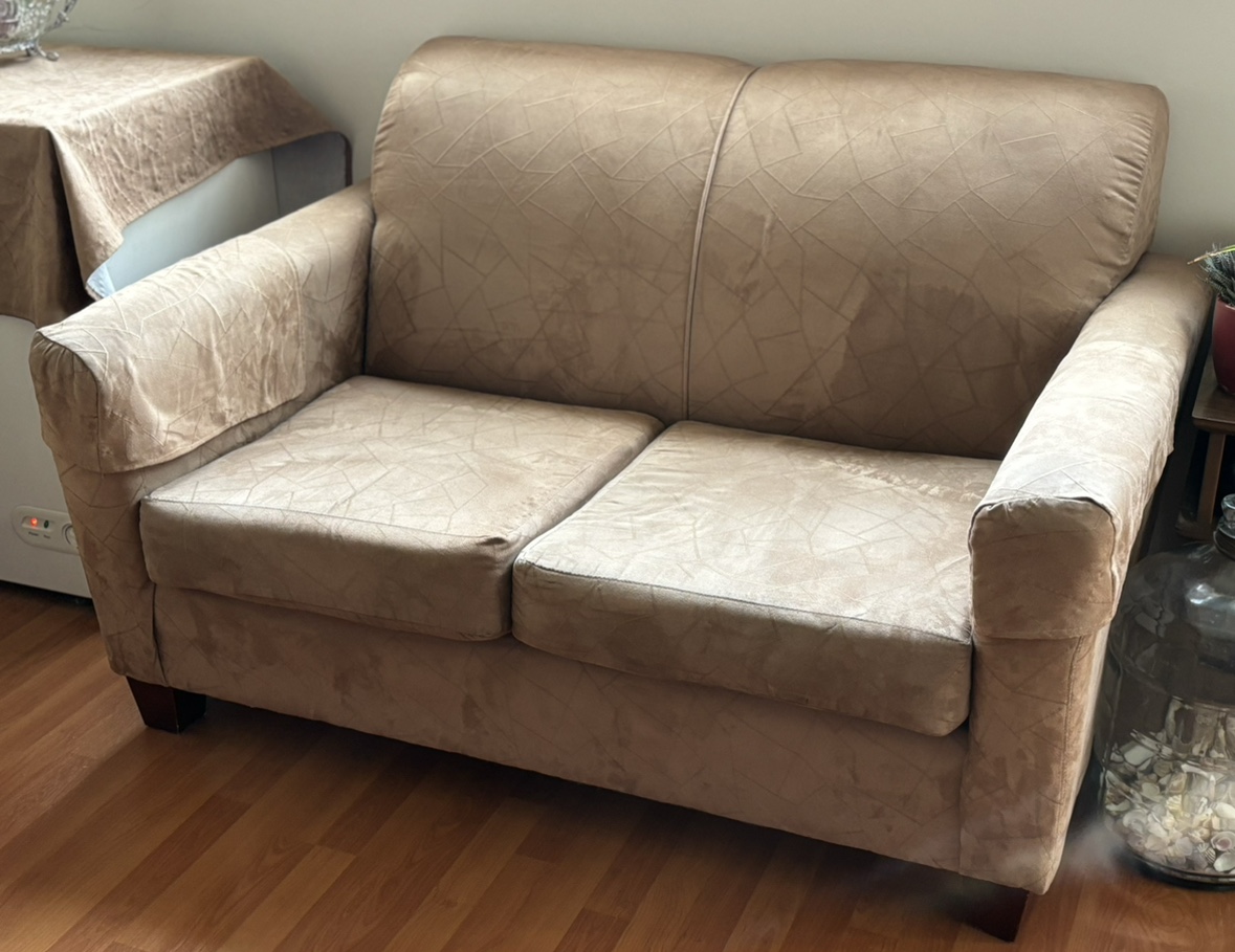 Beige Couch and Loveseat Set
