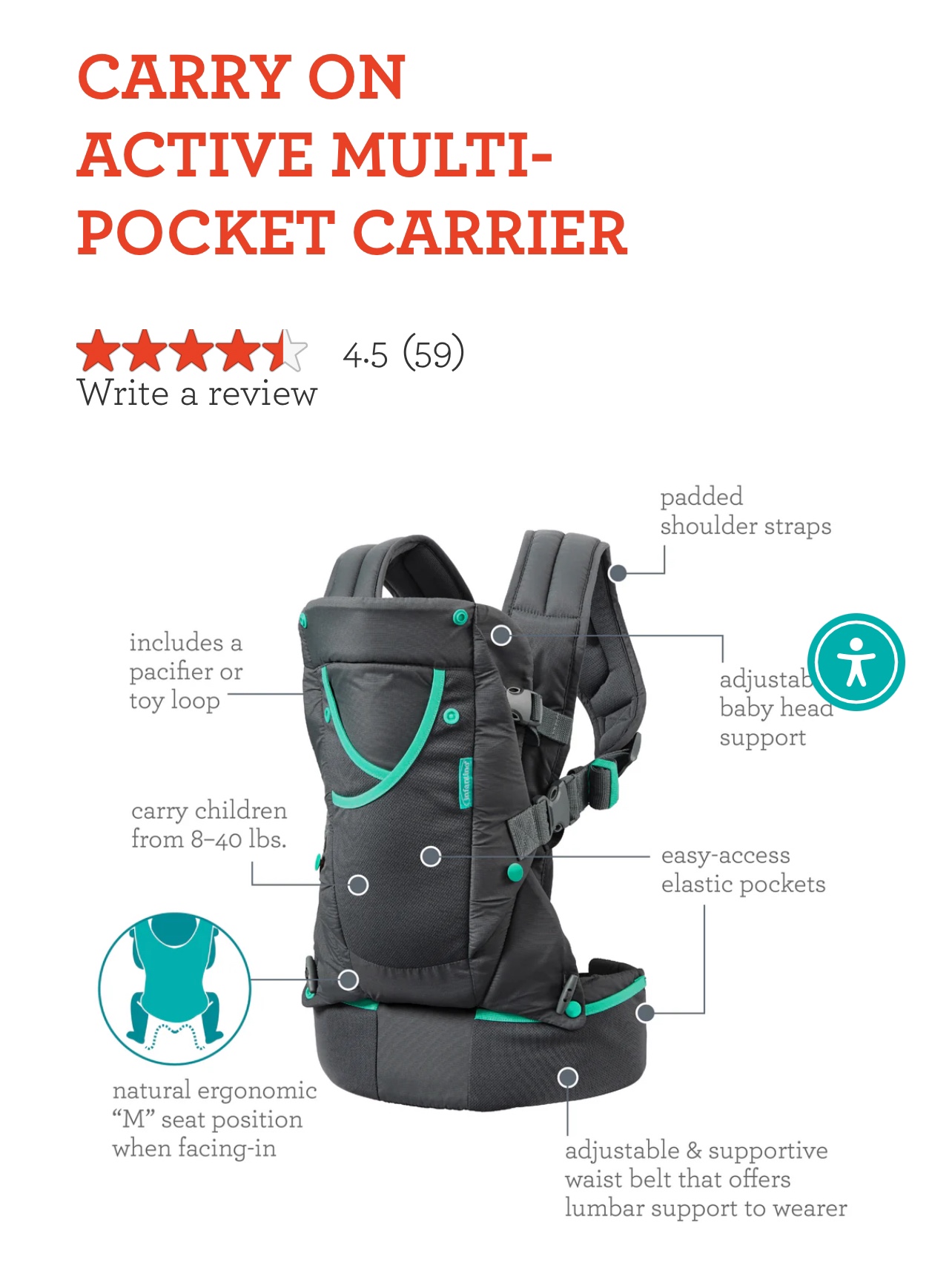 Infantino Carry On Multi-Pocket Carrier - photo 4