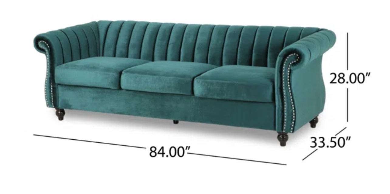 Green Velvet Sofa - photo 2