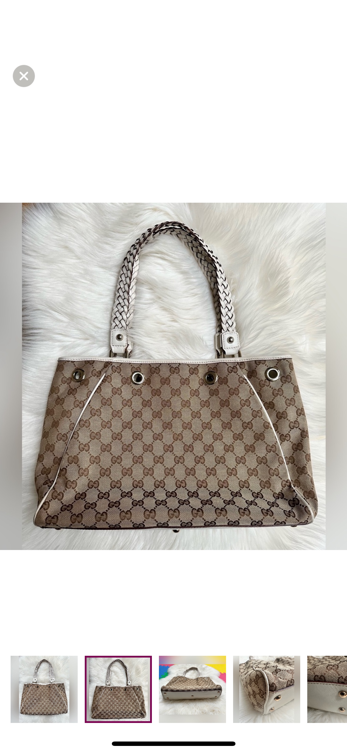 Gucci GG Canvas Braided Handle Tote Bag - photo 2