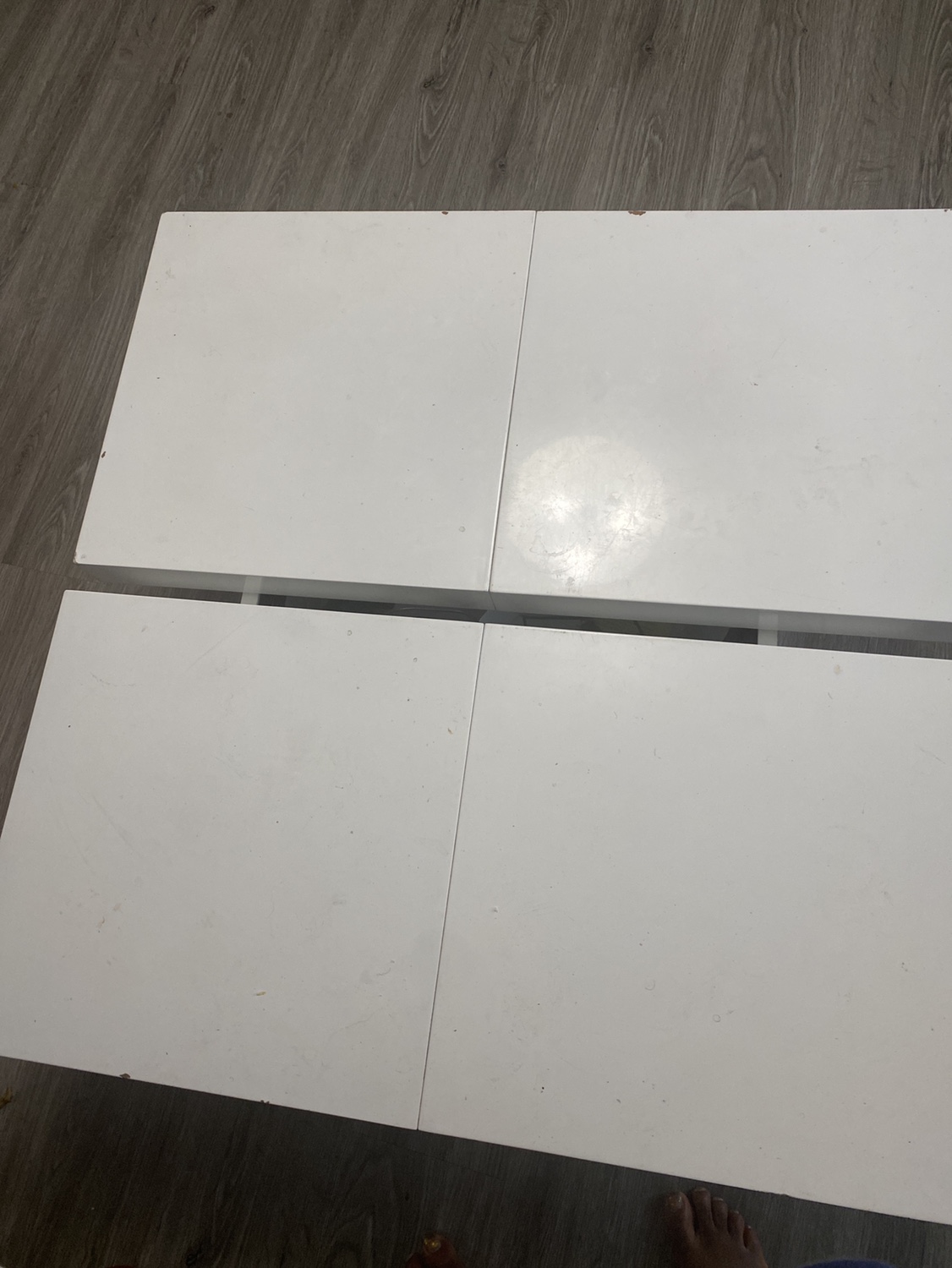 White Coffee Table with storage at the middle - photo 2