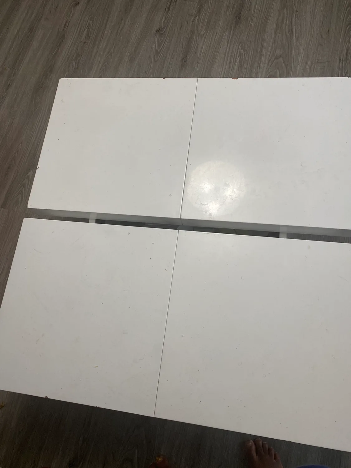 White Coffee Table with storage at the middle image indicator(2)