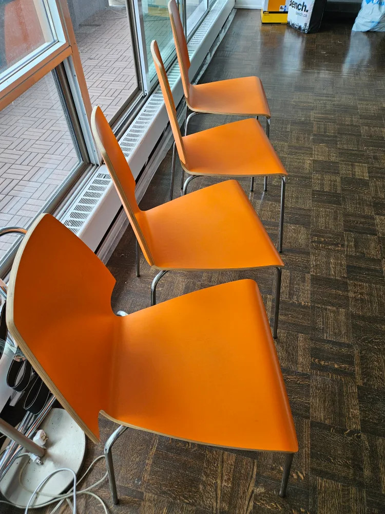 Moving sale-Set of 4 IKEA Vilmar Orange Chairs image indicator(7)