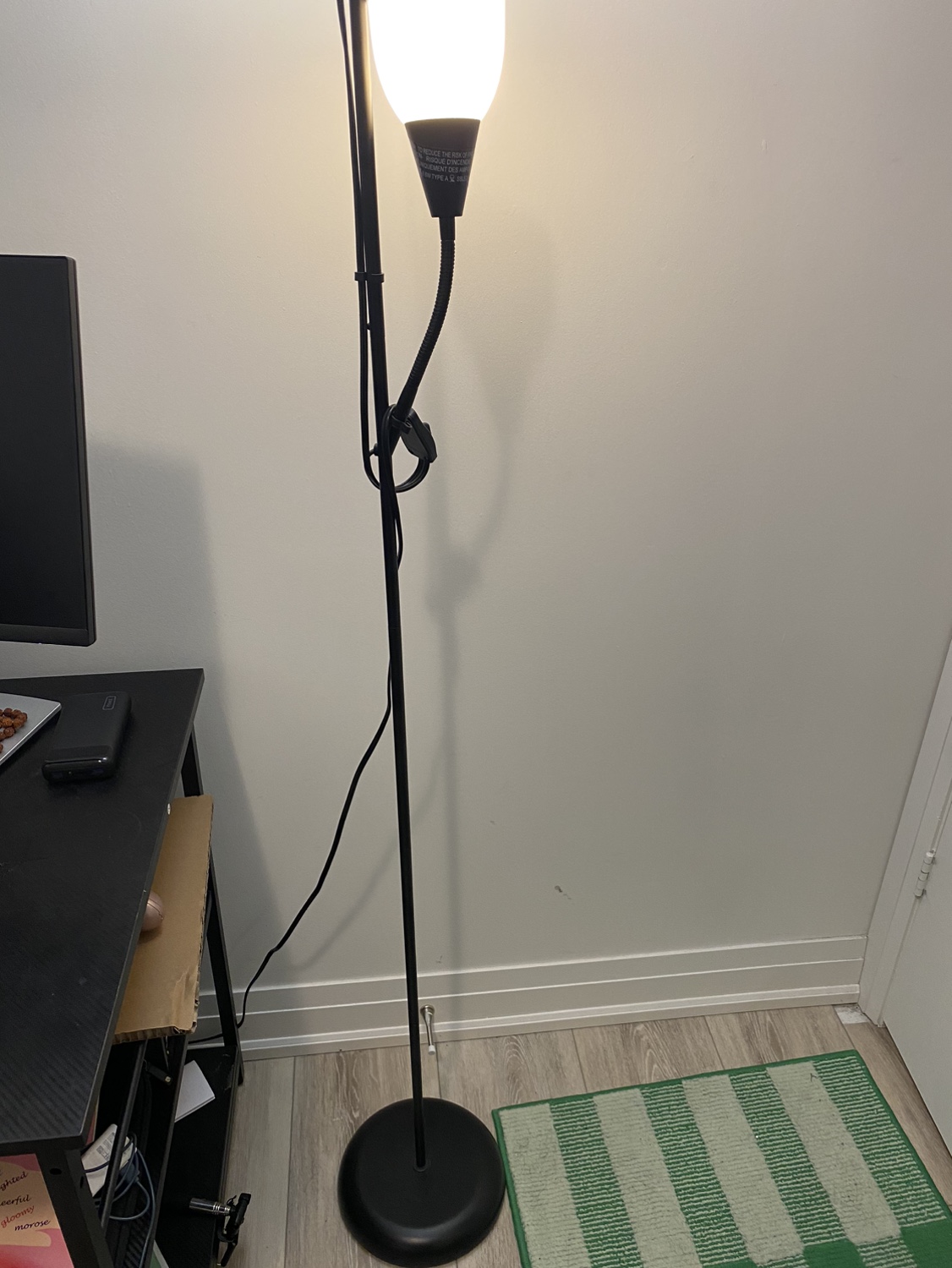 IKEA Black Floor Lamp with Two Lights - photo 2