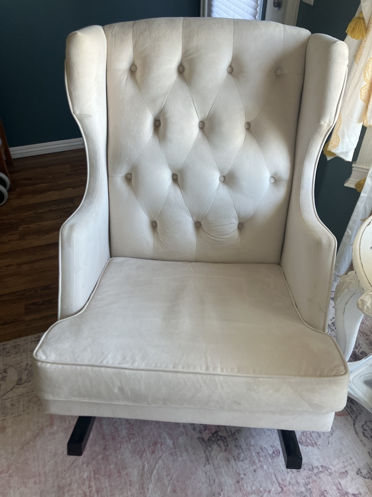 Cream Velvet Rocking Chair - photo 4