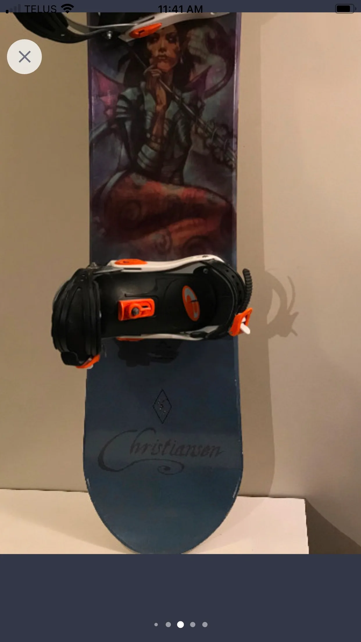 Mens  Snowboard with Bindings. Good condition image indicator(4)