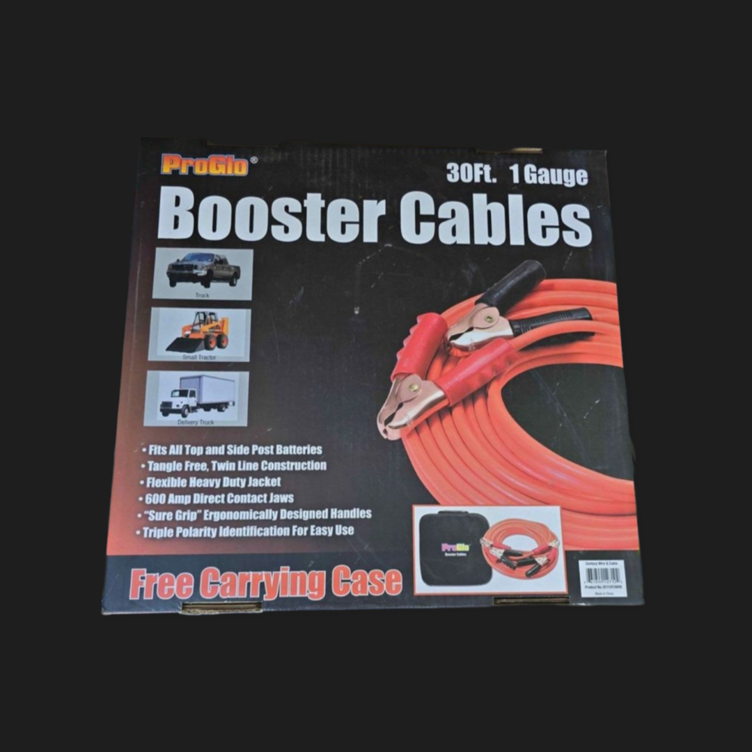 Pro Glo Booster Cables - 1 Gauge with Case - 30-ft - **NEW**