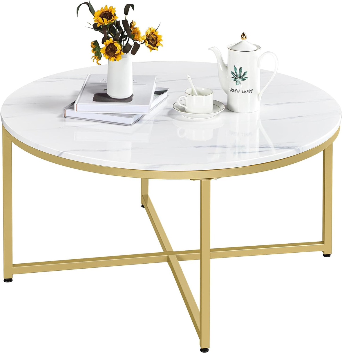 Yaheetech Faux Marble Coffee Table, 35.5in - photo 2