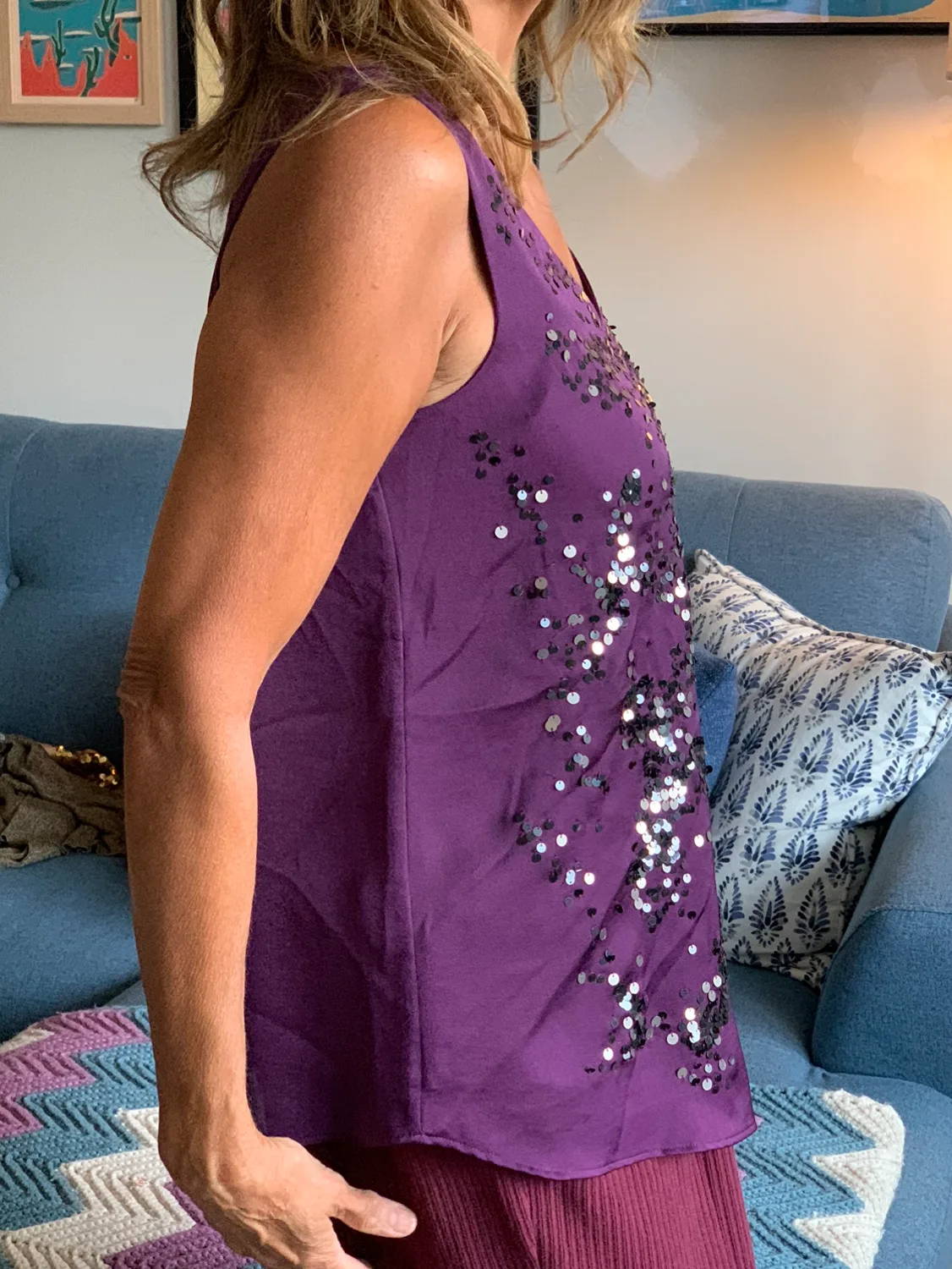 Purple Sequin Tank Top image indicator(2)