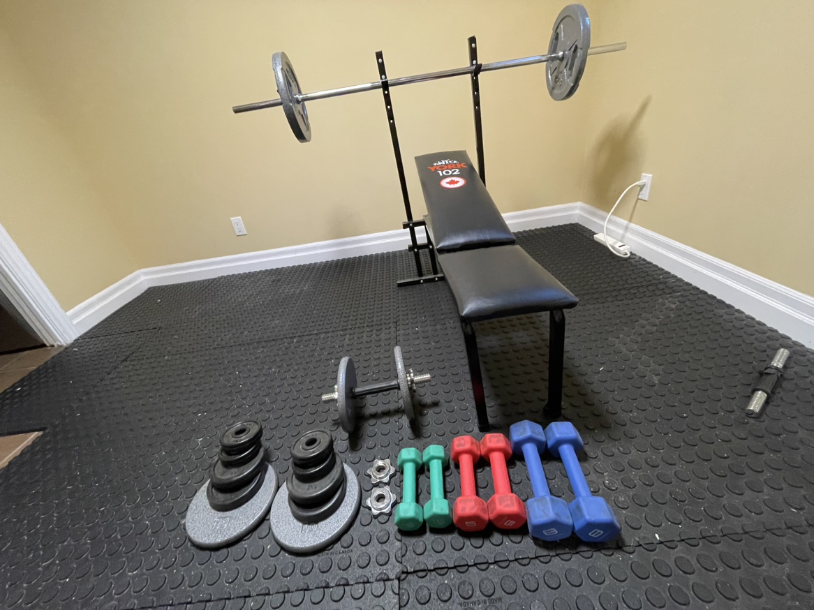 Weight Bench & Weights Set