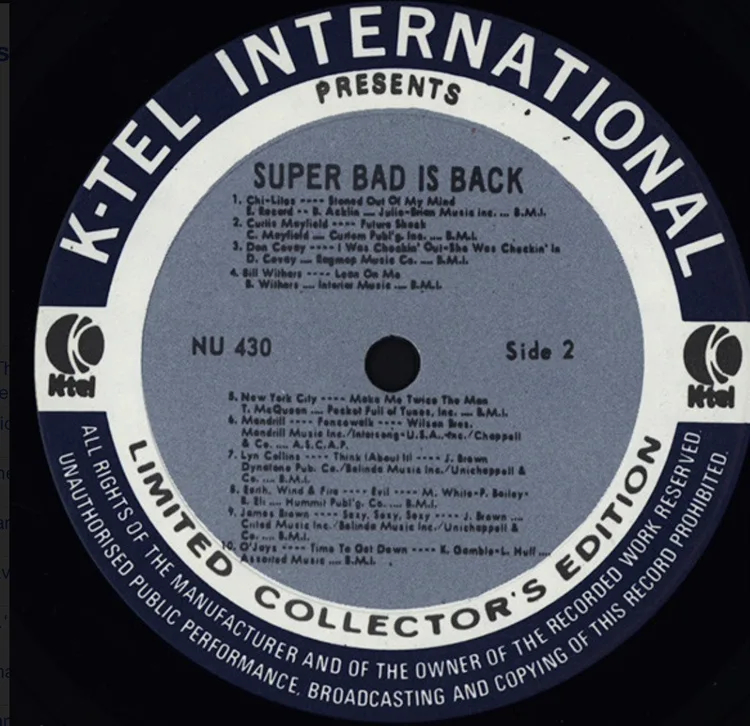 Super Bad is Back - K-Tel compilation vinyl LP image indicator(4)