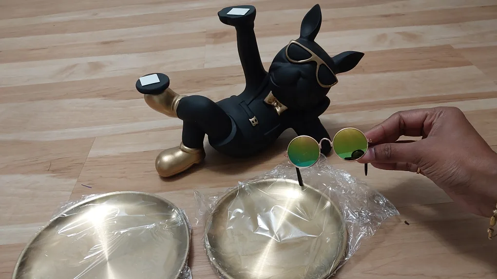 BNIB Black French Bulldog with 2 Trays image indicator(8)
