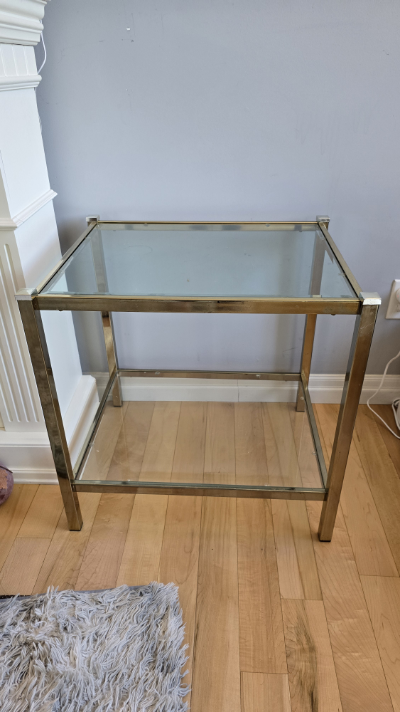 2- Glass and Metal Side Table