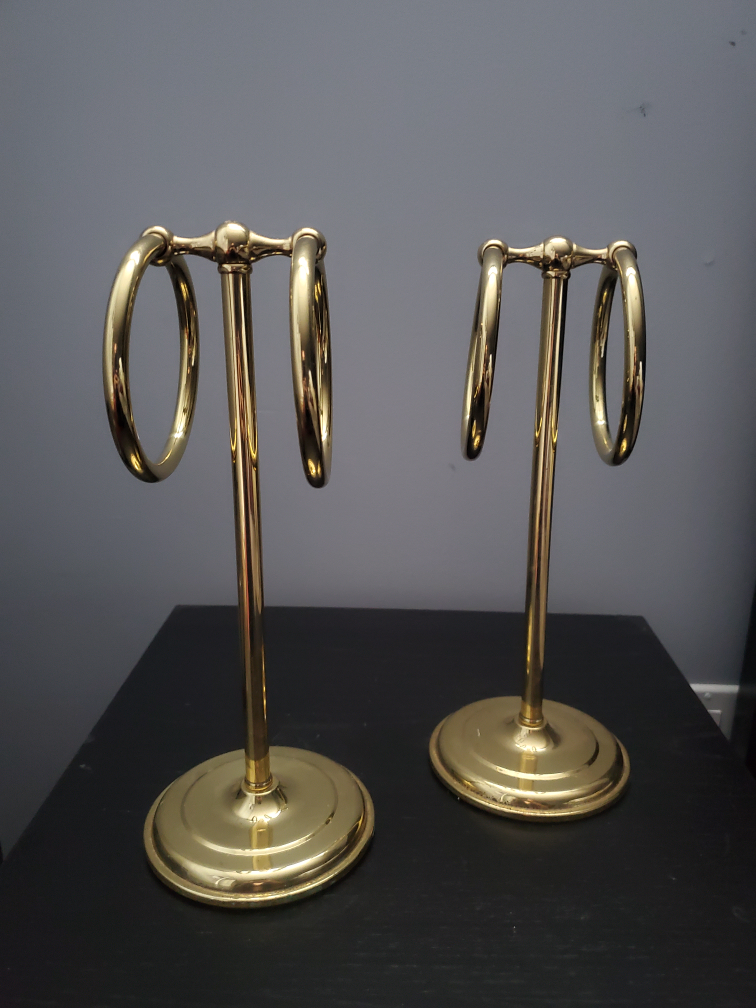 Vintage Brass/Gold Hand Towel Holder Stands - photo 2