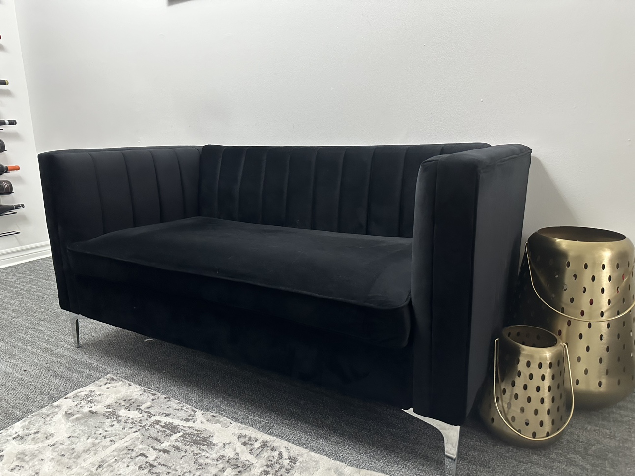 Black Velvet Sofa