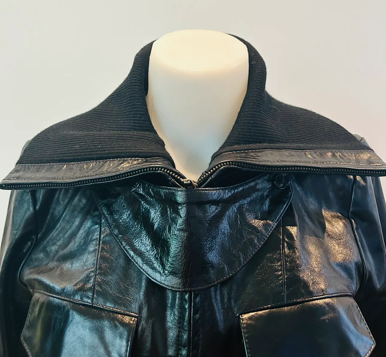New Club Black Leather Jacket bomber jacket image indicator(8)