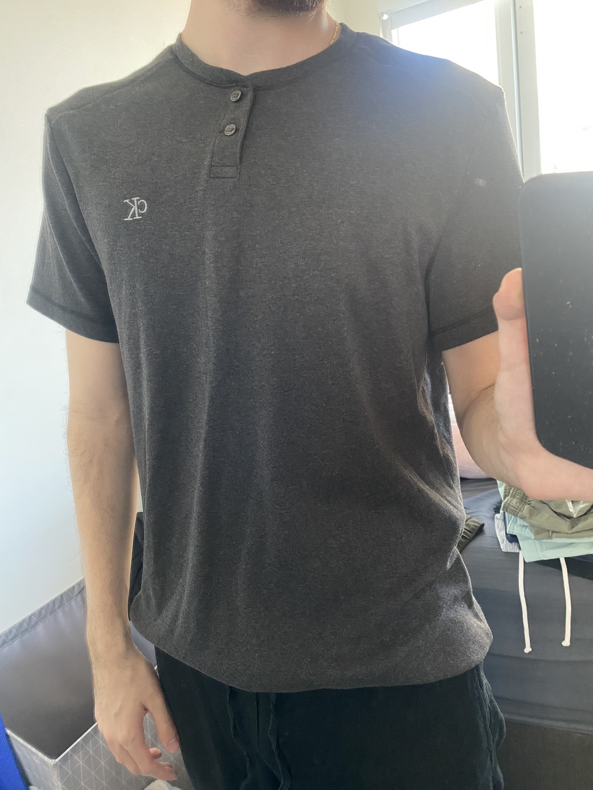 Calvin Klein Button Collared T-Shirt (M) - photo 2