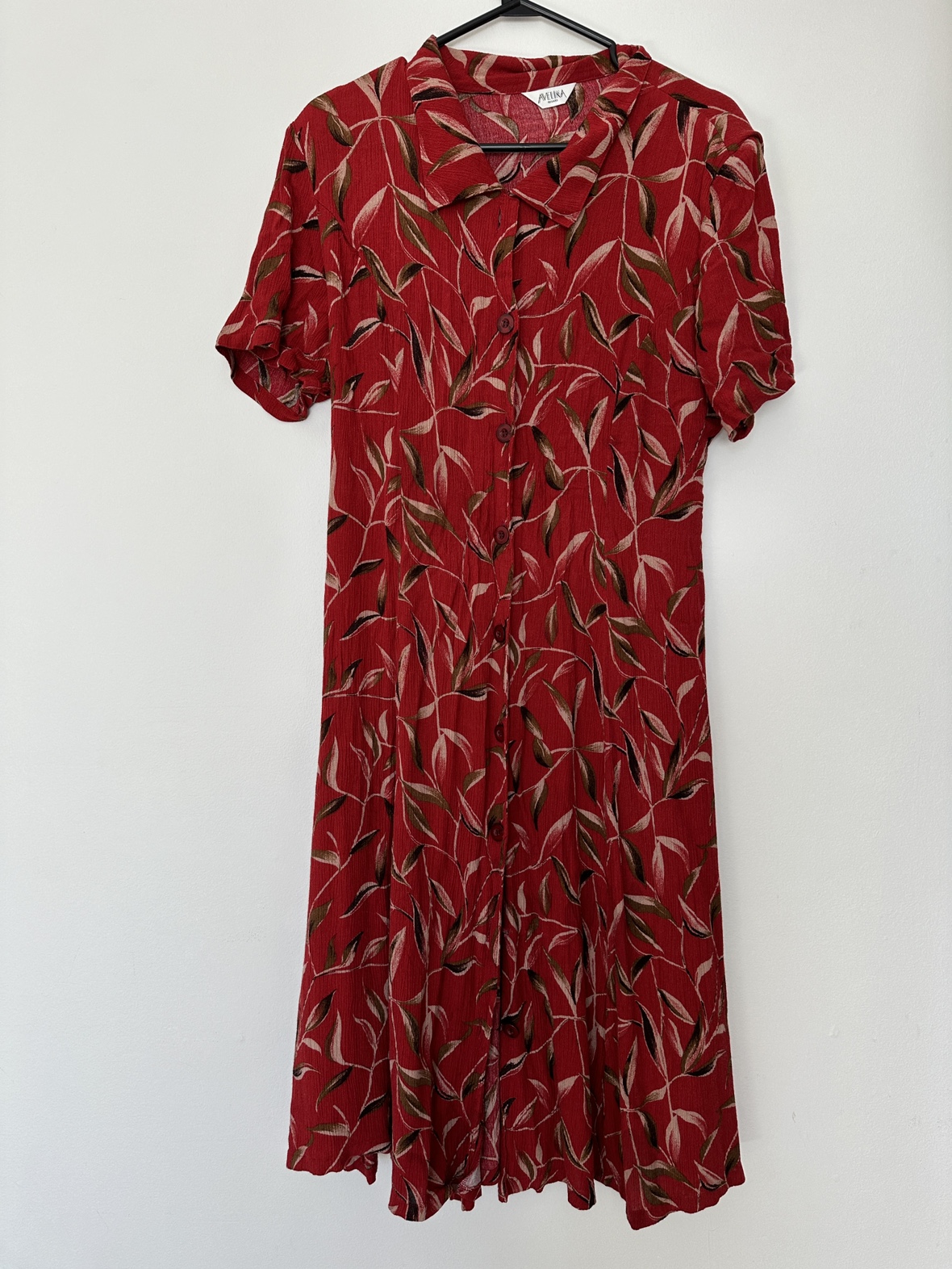 Red Floral Button-Down Dress - photo 2
